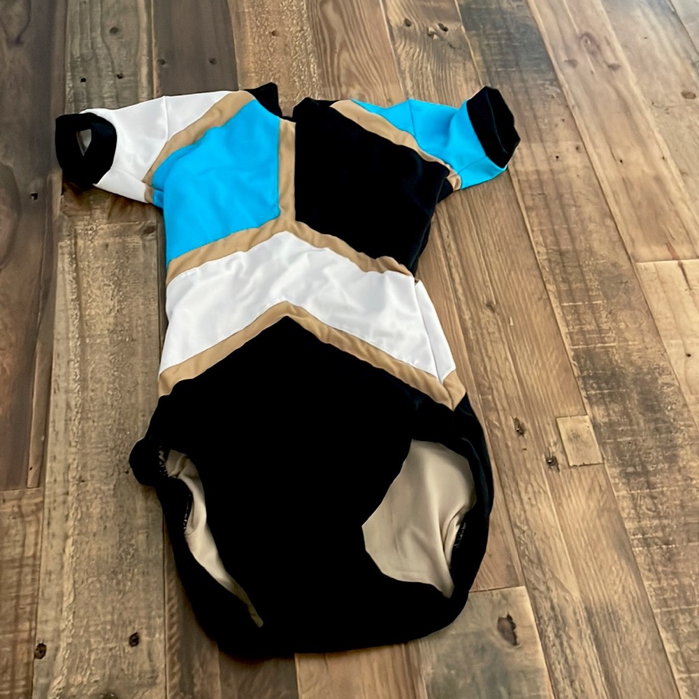 This is a blue, black and white leo from 2nd Skin. It’s a child small